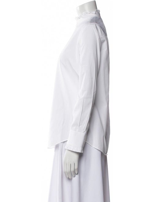 Celine Mock Neck Long Sleeve Button-Up Top