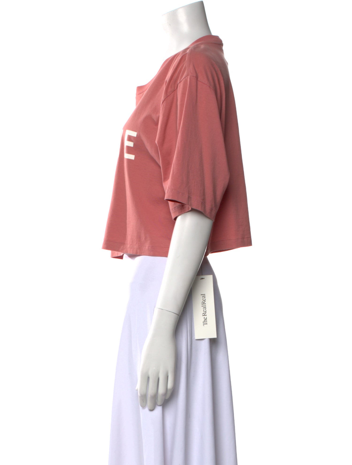 Celine Graphic Print Crew Neck Crop Top