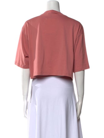 Celine Graphic Print Crew Neck Crop Top