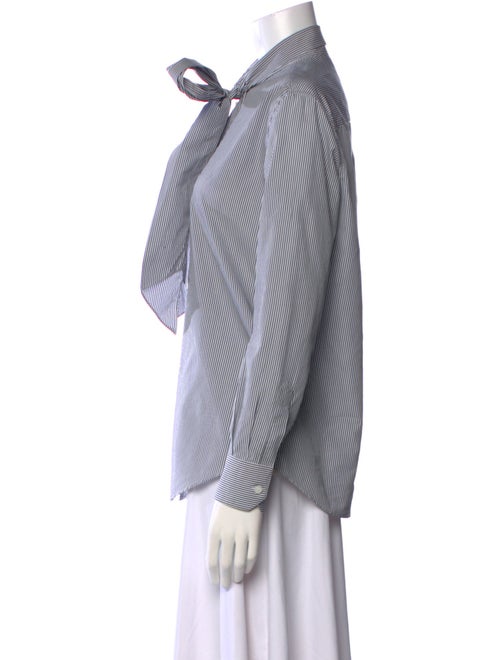 Celine Striped Long Sleeve Striped Button-Up Top