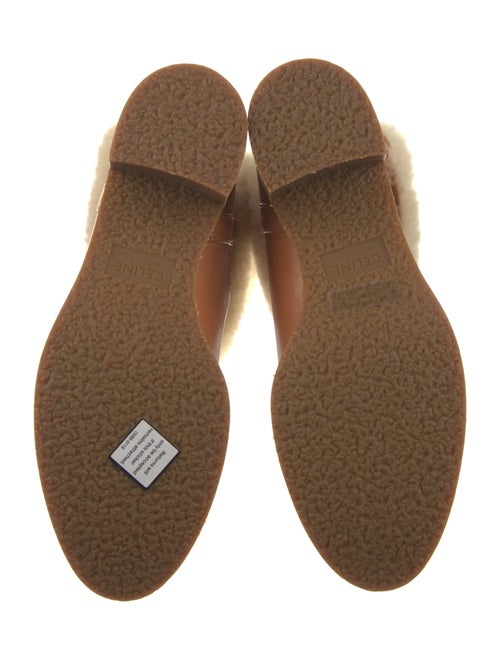 Celine Leather Fur Trim Riding Boots