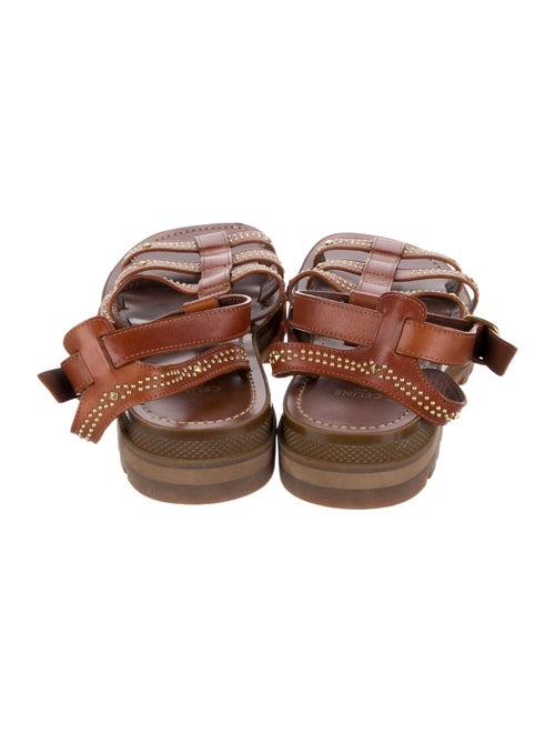 Celine Leather Studded Accents Gladiator Sandals