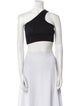 Celine Triomphe One Shoulder Jersey Sleeveless Silk Crop Top