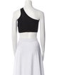 Celine Triomphe One Shoulder Jersey Sleeveless Silk Crop Top