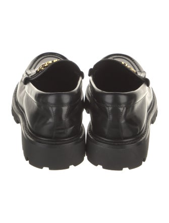 Celine Leather Fringe Trim Accent Loafers