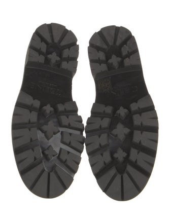 Celine Leather Fringe Trim Accent Loafers