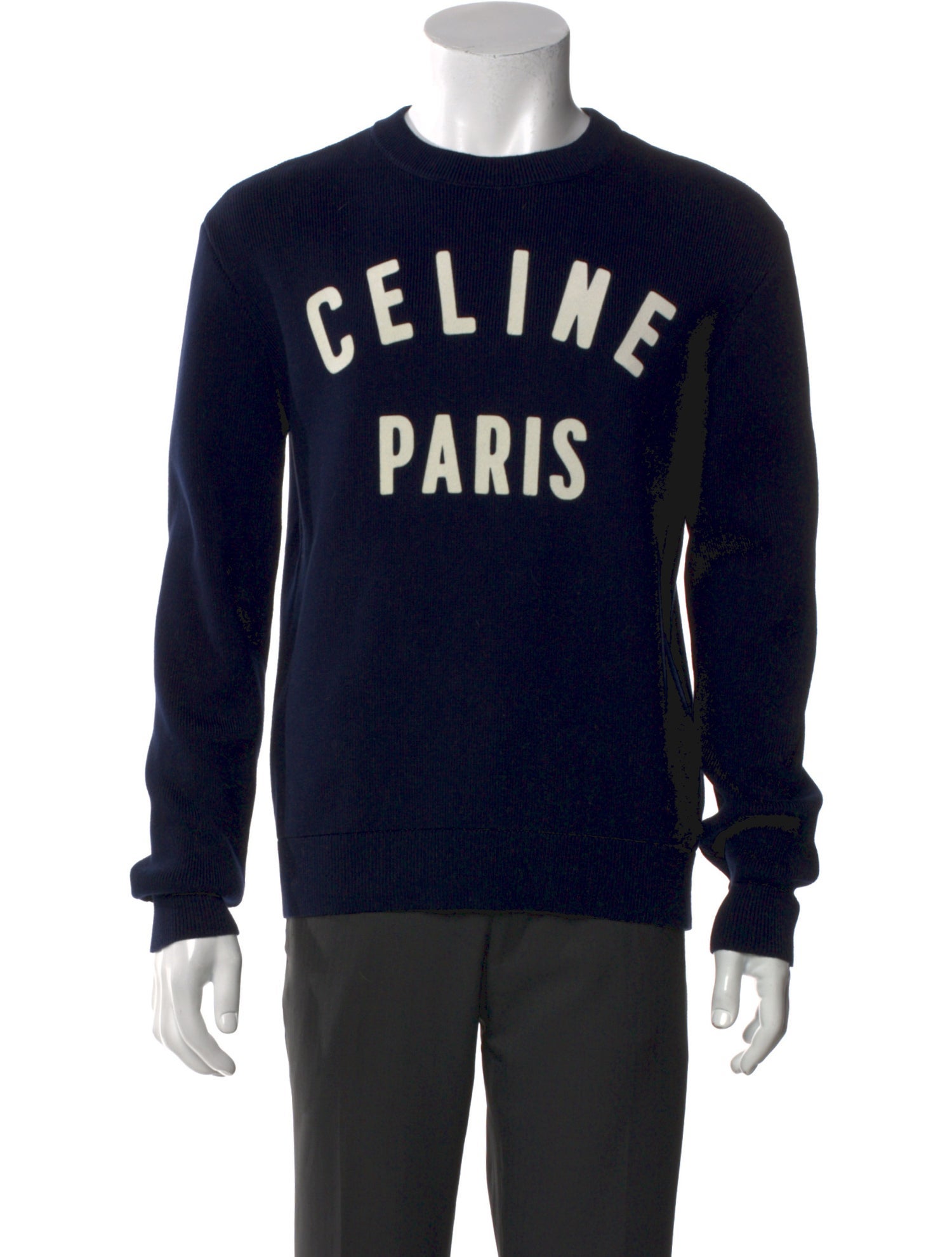 Celine Graphic Print Crew Neck Pullover