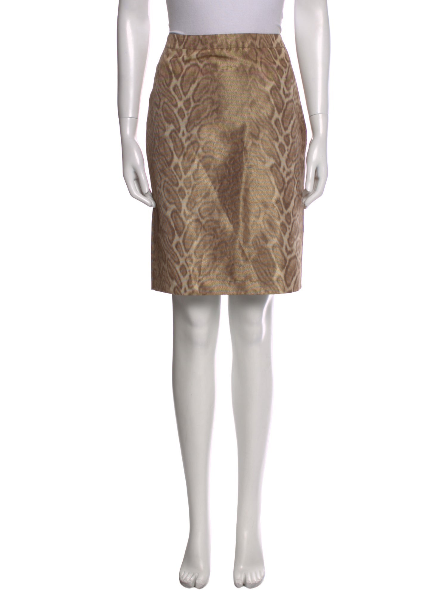 Celine Animal Print Knee-Length Skirt w/ Tags