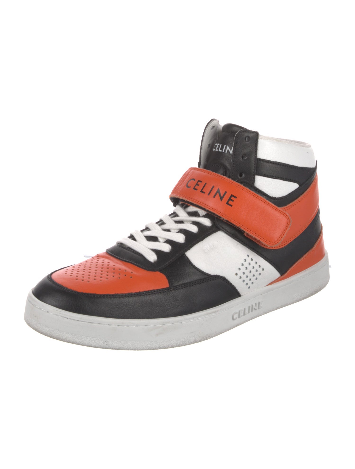 Celine Calfskin Colorblock Pattern Sneakers