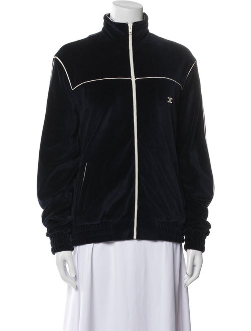 Celine 2021 Triomphe Velvet Track Bomber Jacket