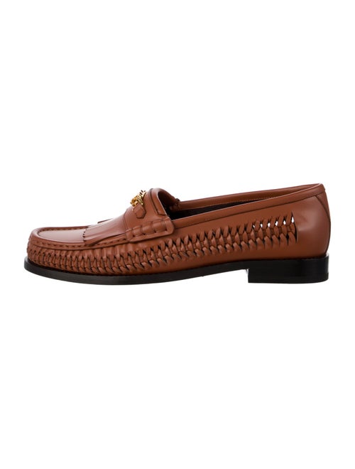 Celine Leather Braided Accents Loafers