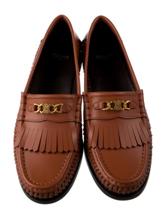 Celine Leather Braided Accents Loafers