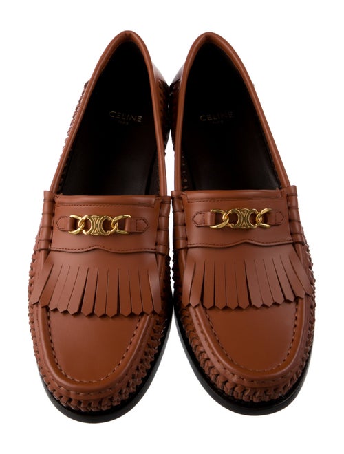 Celine Leather Braided Accents Loafers