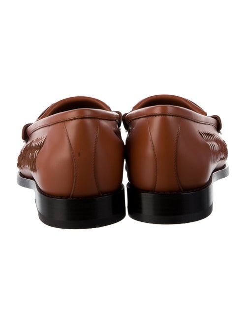 Celine Leather Braided Accents Loafers