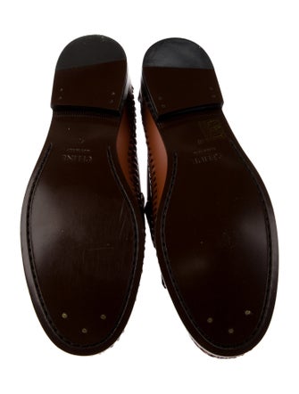 Celine Leather Braided Accents Loafers