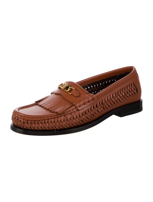 Celine Leather Braided Accents Loafers