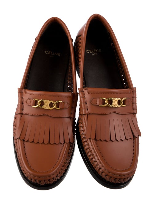 Celine Leather Braided Accents Loafers