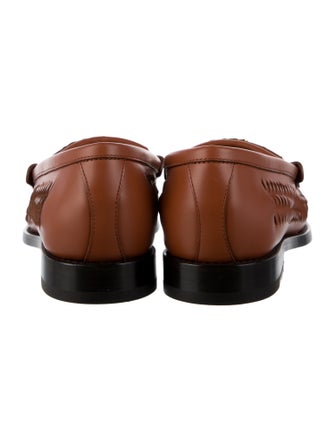 Celine Leather Braided Accents Loafers