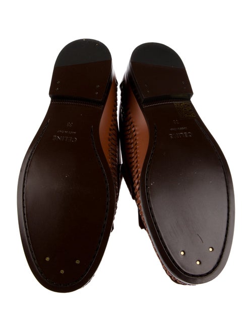 Celine Leather Braided Accents Loafers
