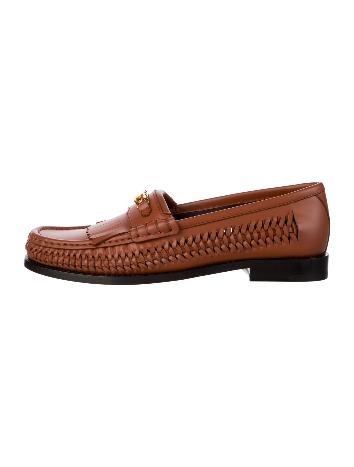 Celine Leather Fringe Trim Accent Loafers w/ Tags