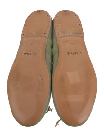Celine Leather Bow Accents Ballet Flats