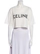 Celine Graphic Print Crew Neck Crop Top