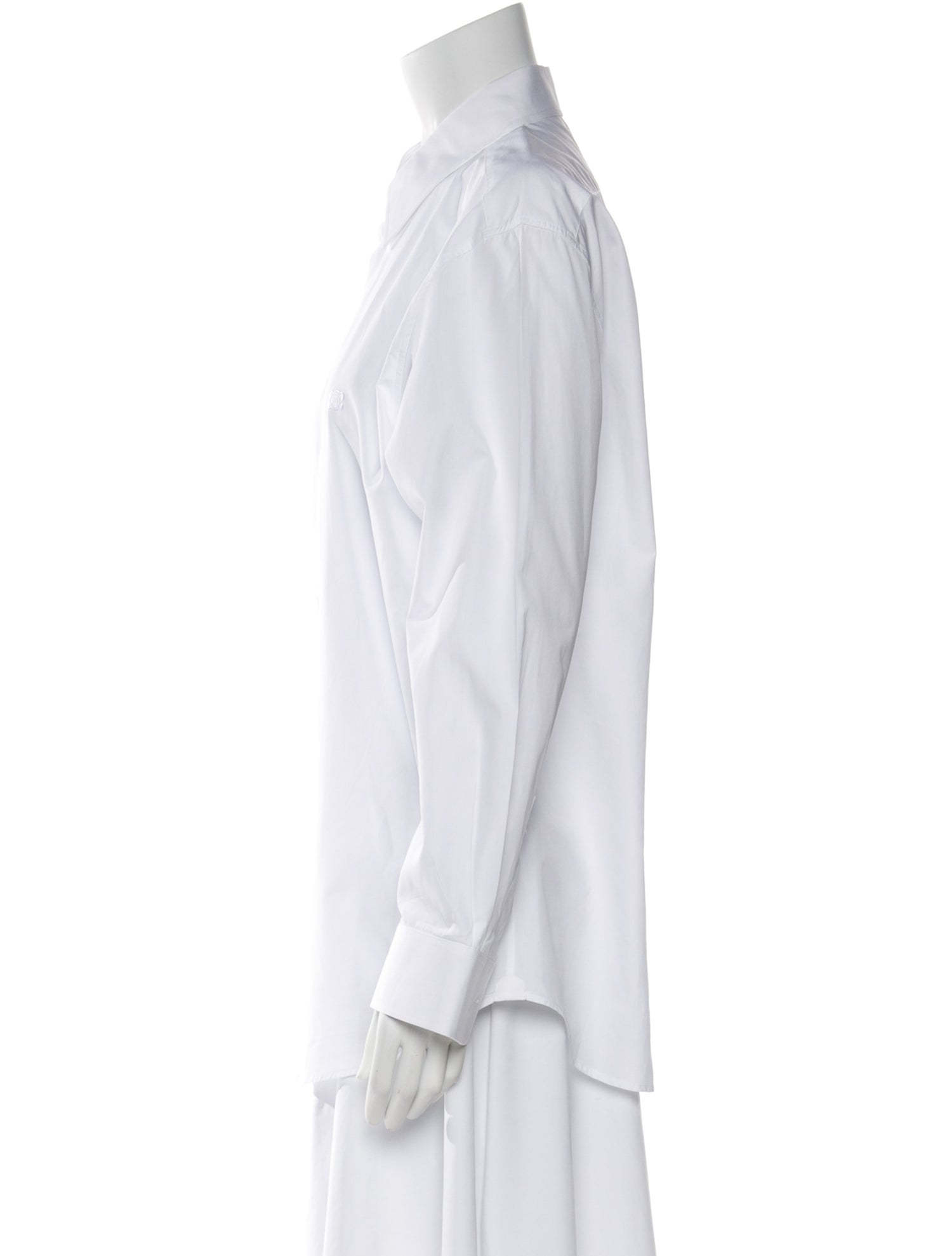 Celine Triomphe Long Sleeve Button-Up Top