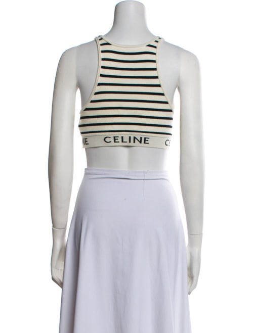 Celine Striped Scoop Neck Crop Top