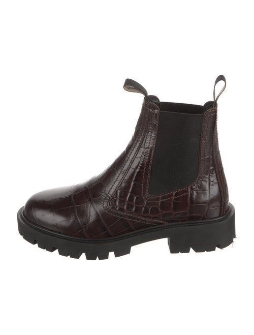 Celine Embossed Leather Chelsea Boots