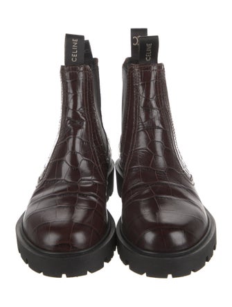 Celine Embossed Leather Chelsea Boots