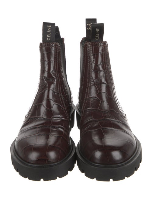 Celine Embossed Leather Chelsea Boots