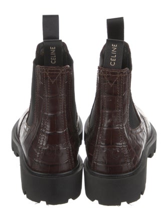 Celine Embossed Leather Chelsea Boots