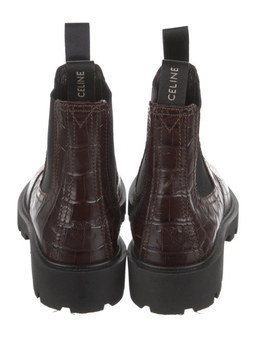 Celine Embossed Leather Chelsea Boots