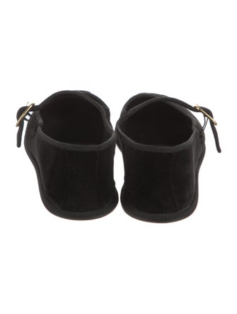 Celine Velvet Embroidered Accent Mary Jane Flats