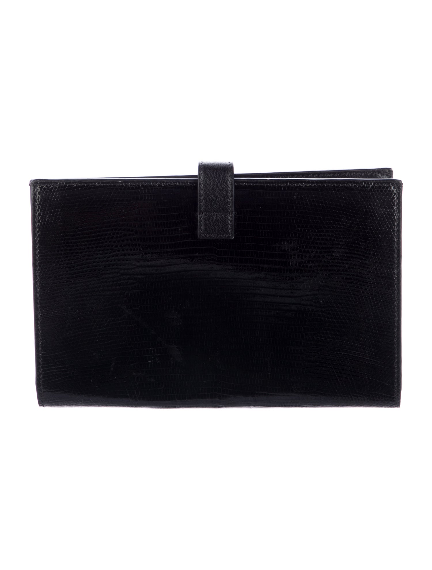 Celine Large Strap Lizard French Purse