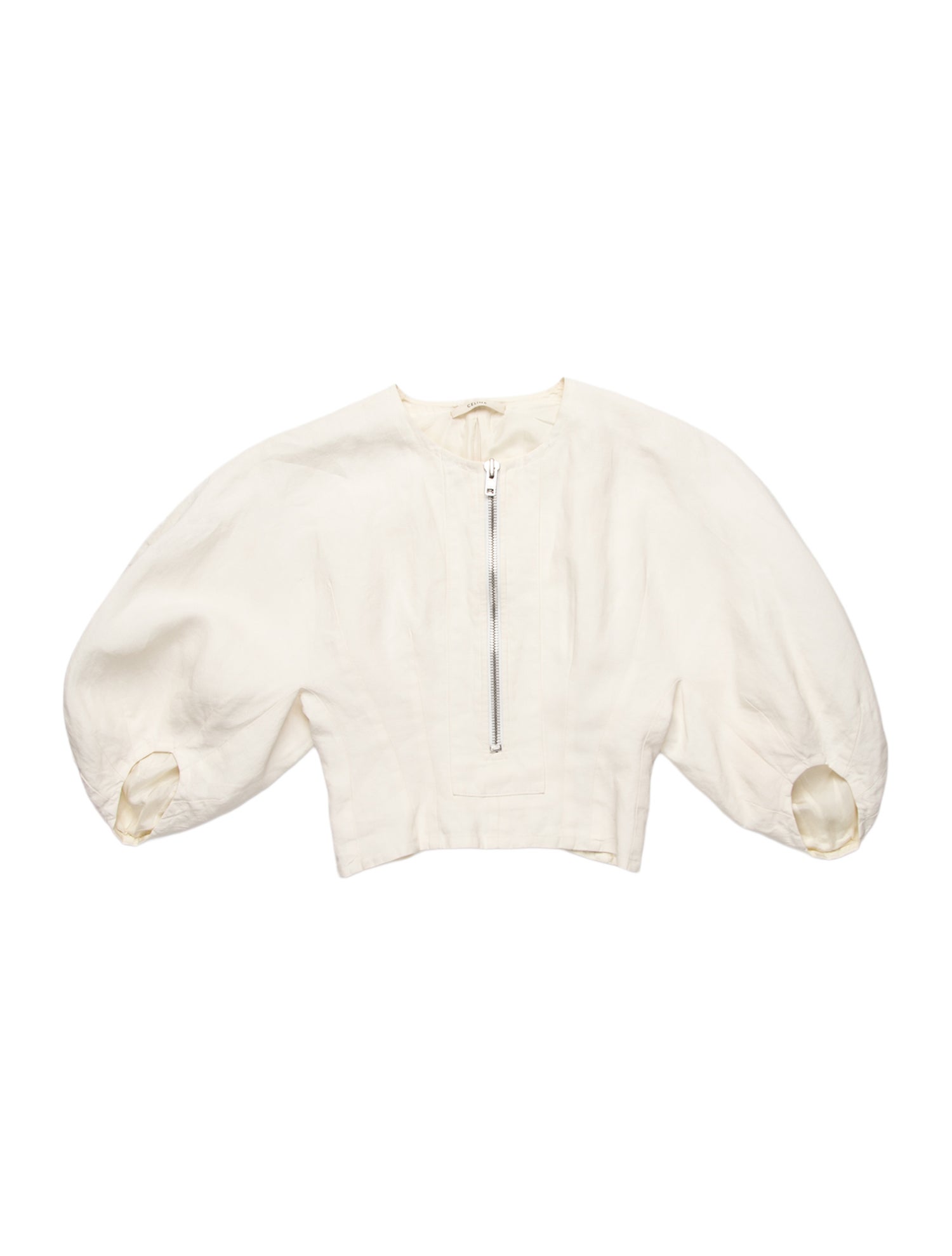 Celine Linen Crew Neck Crop Top