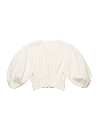 Celine Linen Crew Neck Crop Top