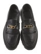 Celine Leather Fringe Trim Accent Loafers