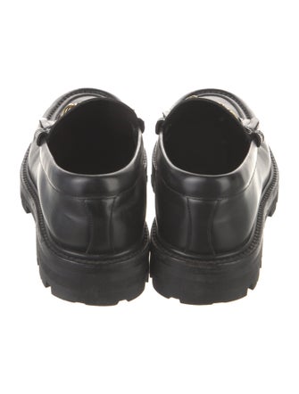 Celine Leather Fringe Trim Accent Loafers