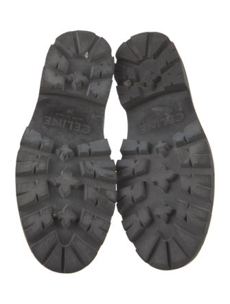 Celine Leather Fringe Trim Accent Loafers