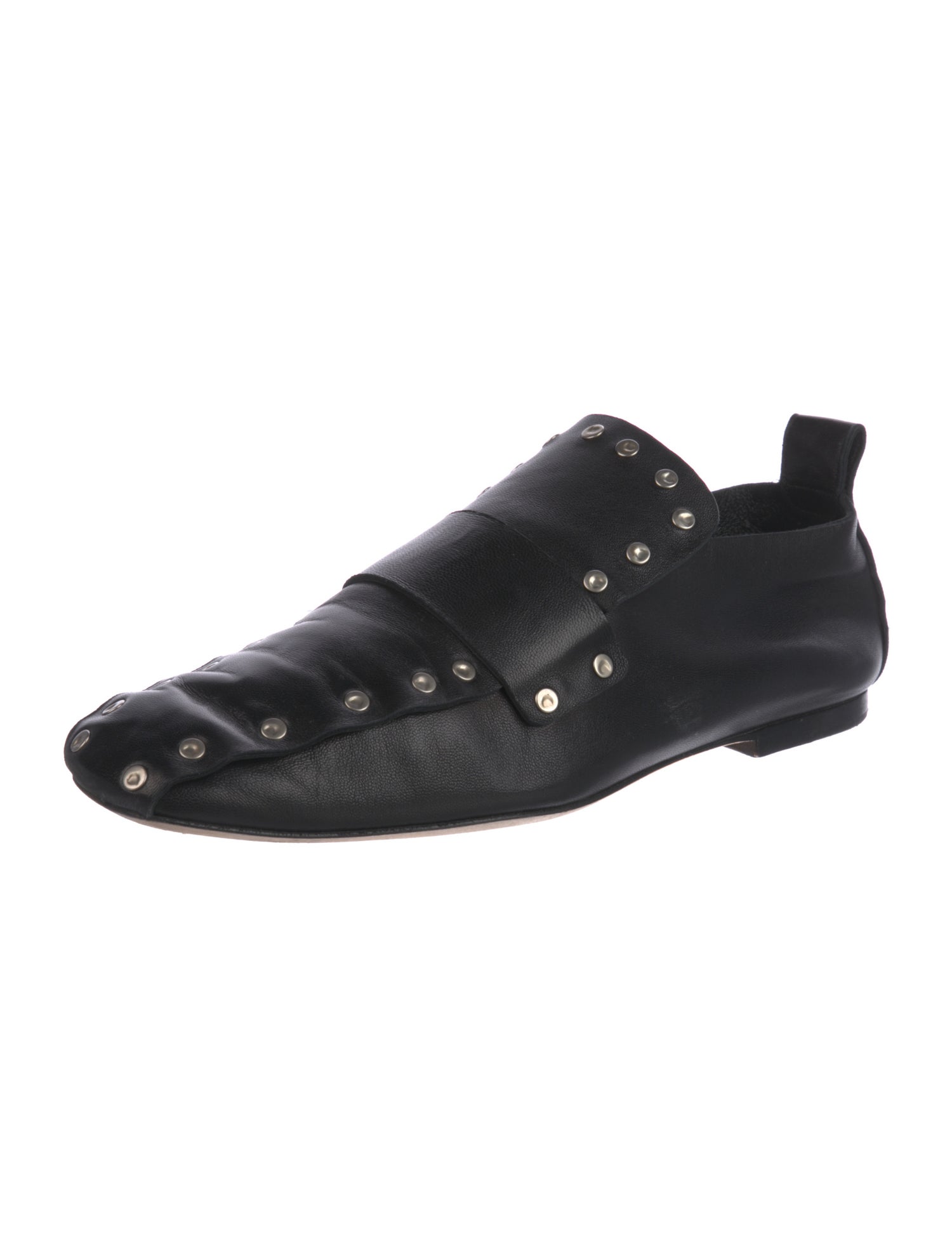 Celine Leather Studded Accents Loafers