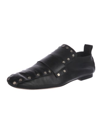 Celine Leather Studded Accents Loafers