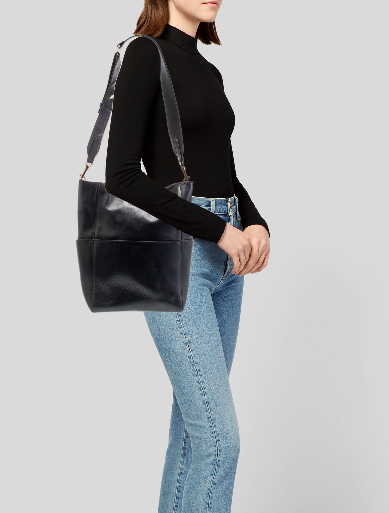 Celine Leather Seau Sangle Medium