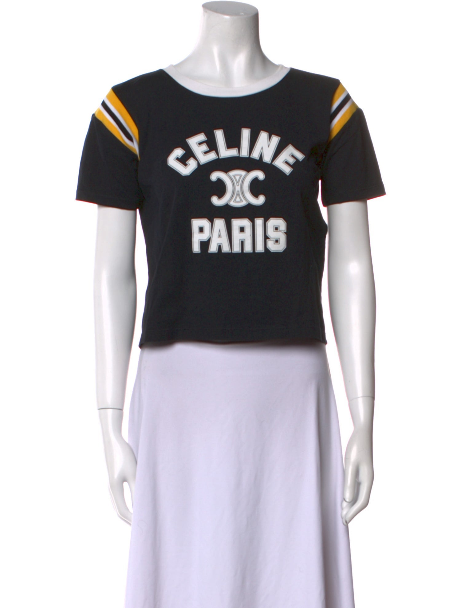 Celine Graphic Print Scoop Neck T-Shirt