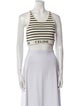 Celine Striped Scoop Neck Crop Top