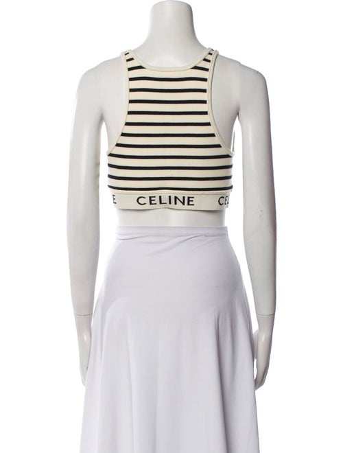 Celine Striped Scoop Neck Crop Top