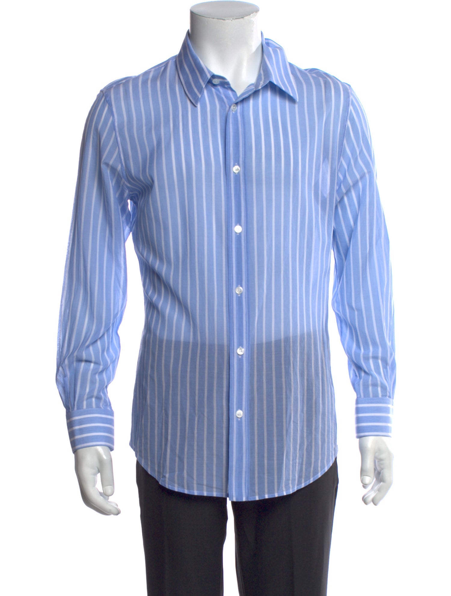 Celine Striped Long Sleeve Dress Shirt
