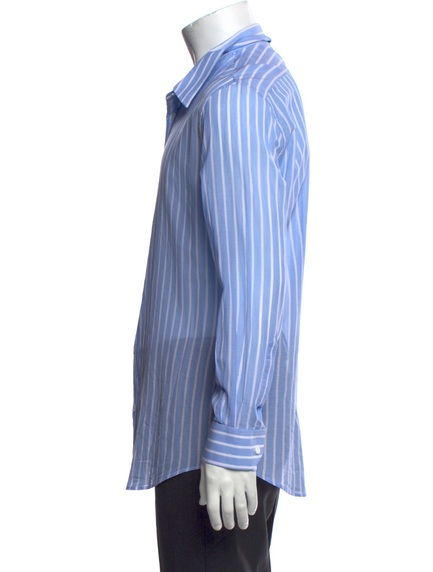Celine Striped Long Sleeve Dress Shirt