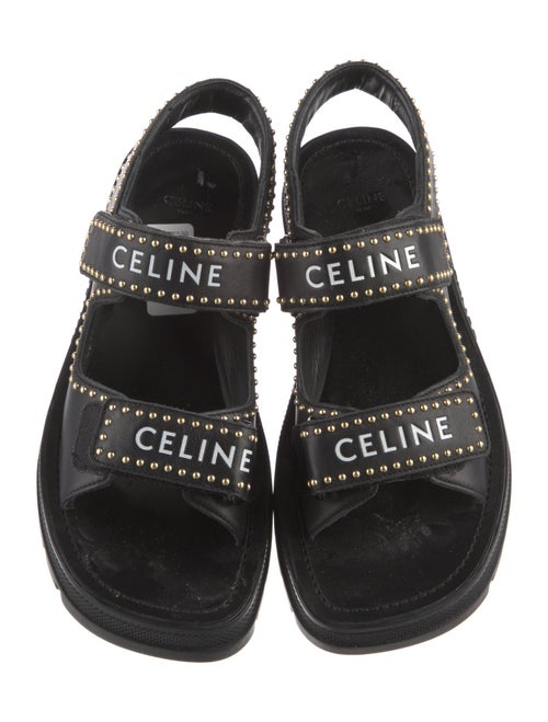 Celine Leather Printed Slingback Sandals