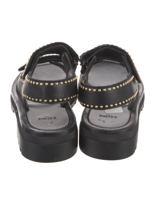 Celine Leather Printed Slingback Sandals